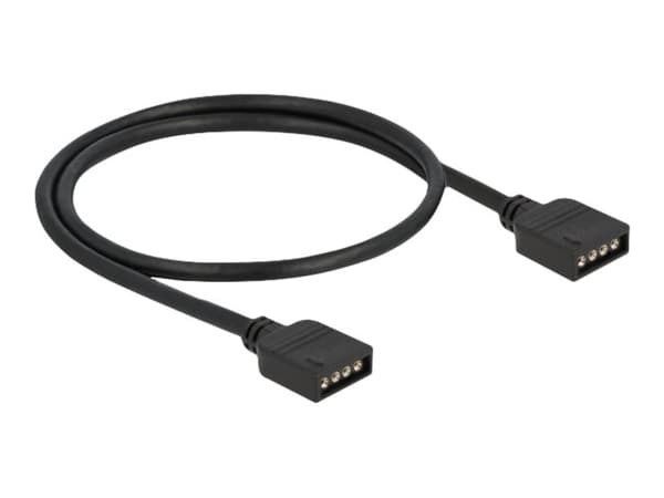 Delock - RGB LED-skjøtekabel - 4-stifts RGB-kontakt (hunn) til 4-stifts RGB-kontakt (hunn) - 12 V - 30 cm - svart