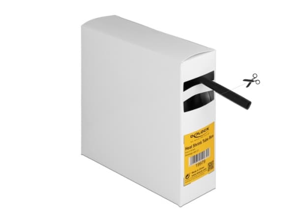 Delock - Varmekrymperør - with inside adhesive, shrinkage ratio 3:1 - 5 m - svart