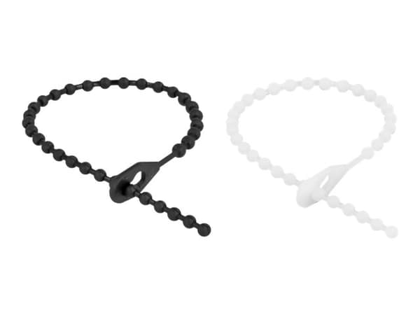 Delock Beaded - Kabellissesett - 18 cm - svart/hvit (en pakke 100)