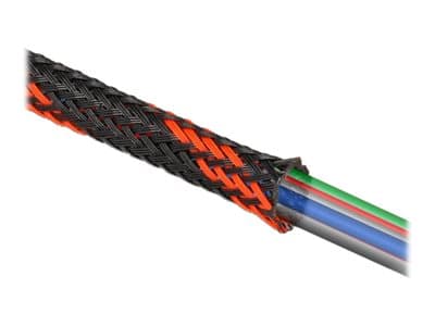 Delock - Flätad ärm - 2 m - svart, röd