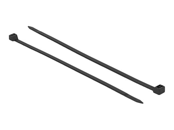 DeLOCK 19228, Kaksiaukkoinen johdinside, Polyamidi, Musta, 10,8 cm, 38 cm, 7,6 mm