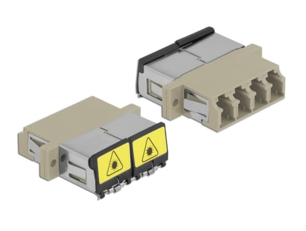 Delock - Kopplingsdon för nätverk - LC multiläge (hona) till LC multiläge (hona) - fiberoptisk - OM1/OM2 - beige