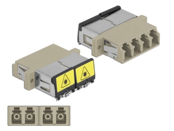 Delock - Kopplingsdon för nätverk - LC multiläge (hona) till LC multiläge (hona) - fiberoptisk - OM1/OM2 - beige