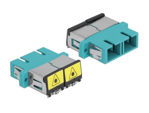 Delock - Nettverkskobling - SC multimodus (hunn) til SC multimodus (hunn) - fiberoptikk - dupleks - OM3 - akvamarin