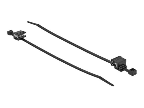 Delock - Kabelfestebånd - with edge clip - 20 cm - svart (en pakke 50)