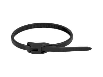 DeLOCK 19490, Kaksiaukkoinen johdinside, Polyamidi, Musta, Läpinäkyvä, 7,6 cm, V2, -40 - 80 °C