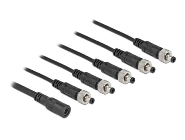 Delock - Strøm-splitter - DC jackstik 5,5 x 2,1 mm (hun) til DC jackstik 5,5 x 2,1 mm (han) kan skrues - 30 V - 2 A - 50 cm - lajittelu