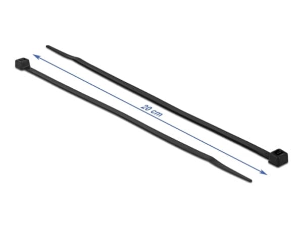 Delock - Kabelfestebånd - cold resistant - 20 cm - svart (en pakke 100)