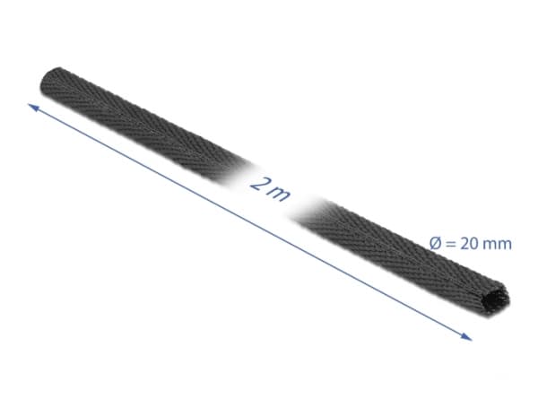 Delock - Varmekrymperør - fabric, shrinkage ratio 2:1 - 2 m - svart