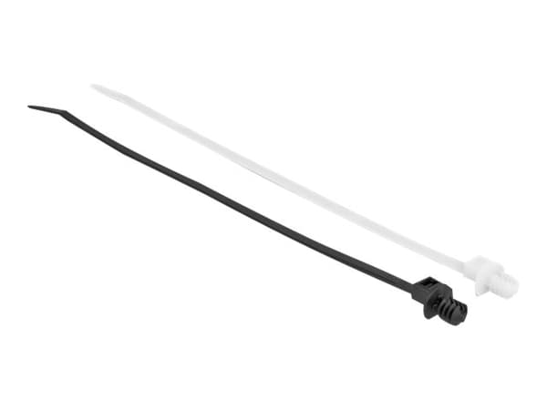 Delock - Kabelfestebånd - with lamella base - 20 cm - svart, gjennomsiktig (en pakke 100)