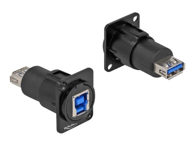 Delock D-Type Module - Modulkontaktplatta med insnäppsfästen - kan monteras på panel - USB 3.0 Type B - svart