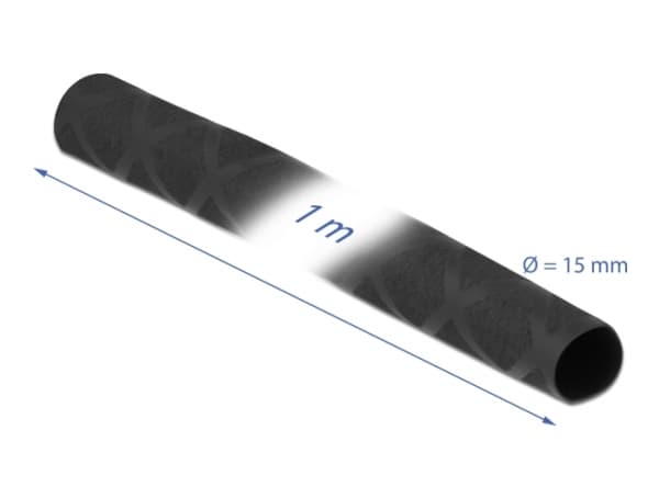 DeLOCK 19586, Krympslang, Svart, Polyolefin, 100 cm, 1,5 cm, 1 styck