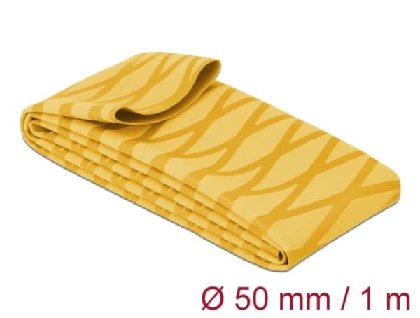 DeLOCK 19610, Kutistesukka, Keltainen, Polyolefiini, 100 cm, 5 cm, 1 kpl