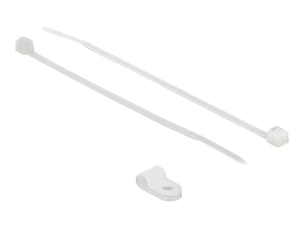 DeLOCK 18861, Ruuvikiinnitteinen johdinside, Nailon, Valkoinen, 4,8 mm, -10 - 120 °C, 1,86 cm