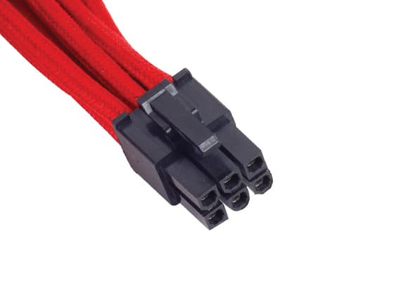 SilverStone PP07 - Strømforlengelseskabel - 6-pins PCIe-strøm (hunn) til 6-pins PCIe-strøm (hann) - 25 cm - rød