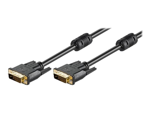 goobay - DVI-kabel - dobbeltlenke - DVI-D (hann) til DVI-D (hann) - 1.8 m - tommelskruer - svart