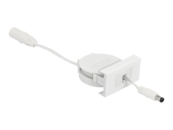 Delock Easy 45 - Förlängningskabel för ström - DC-jack 5,5 x 2,1 mm (hane) till DC-jack 5,5 x 2,1 mm (hona) - 12 V - 1.5 A - 50 cm - indragbar, platt