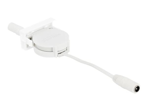 Delock Easy 45 - Strømkabel - 5,5 x 2,1 mm DC-jakk (hunn) til 5,5 x 2,1 mm DC-jakk (hunn) - 12 V - 1.5 A - 50 cm - tilbaketrekkbar, flat - hvit, RAL