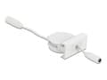 Miniatyrbilde 5 av 5: Delock Easy 45 - Strømkabel - 5,5 x 2,1 mm DC-jakk (hunn) til 5,5 x 2,1 mm DC-jakk (hunn) - 12 V - 1.5 A - 50 cm - tilbaketrekkbar, flat - hvit, RAL