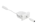 Miniatyrbilde 1 av 5: Delock Easy 45 - Strømkabel - 5,5 x 2,1 mm DC-jakk (hunn) til 5,5 x 2,1 mm DC-jakk (hunn) - 12 V - 1.5 A - 50 cm - tilbaketrekkbar, flat - hvit, RAL