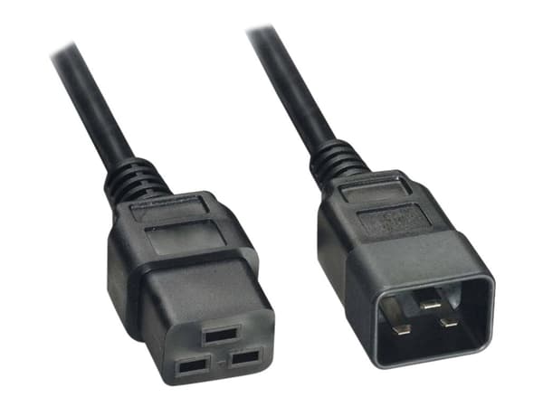 Akyga Pro Series - Strømforlengelseskabel - IEC 60320 C20 til IEC 60320 C19 - 250 V - 16 A - 1.8 m - svart