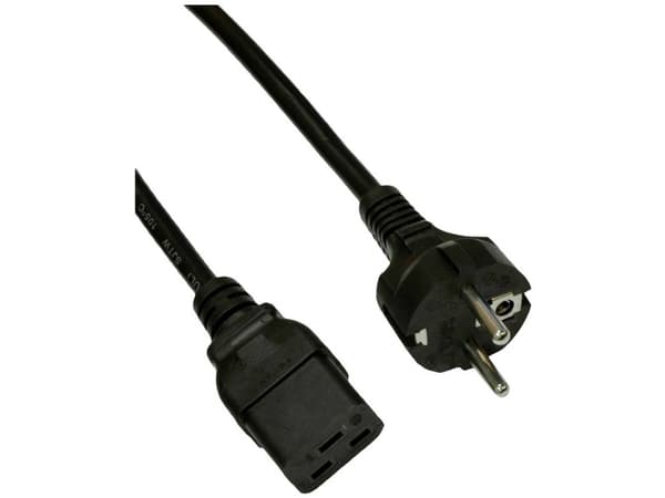 Akyga AK-UP-06 - Strømkabel - IEC 60320 C14 til IEC 60320 C15 - 250 V - 15 A - 1.8 m - svart