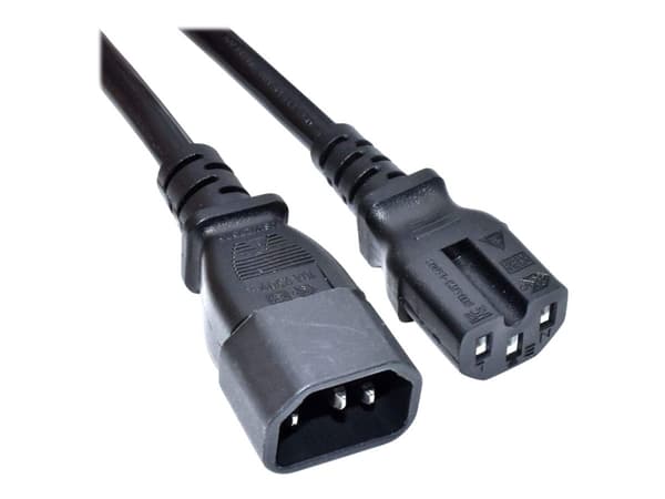 Akyga AK-UP-06 - Strømkabel - IEC 60320 C14 til IEC 60320 C15 - 250 V - 15 A - 1.8 m - svart