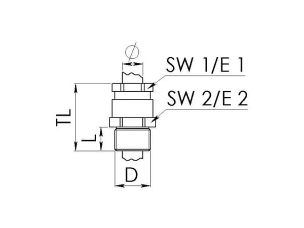 Wiska OS-A2F-U 16 / NPT 1/2 50108027 Kaapeliläpivienti iskunkestävä, 3/4 NPT messinki (niklattu) Luonto 1 kpl