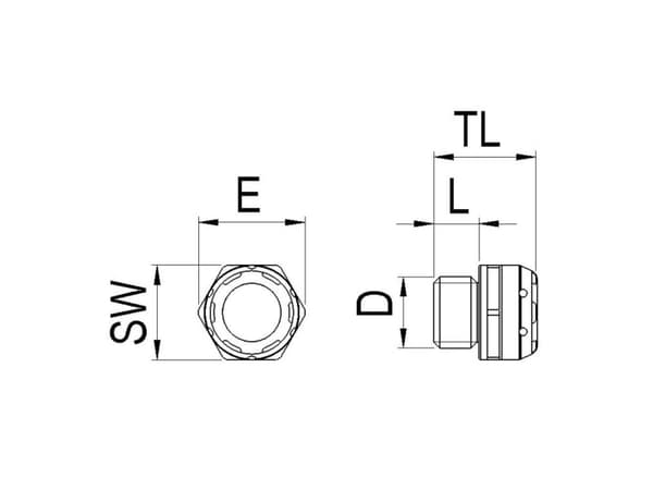 Wiska 10106591 EVPS 20 Blindprop slagfast M50 Plastic Gråhvid (RAL 7035) 10 stk