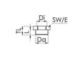 Miniatyrbilde 1 av 3: Wiska 50065658 OSRA 40-32 Kabelforskruning reduktion Eksplosionsbeskyttet M40 M32 Messing 1 stk