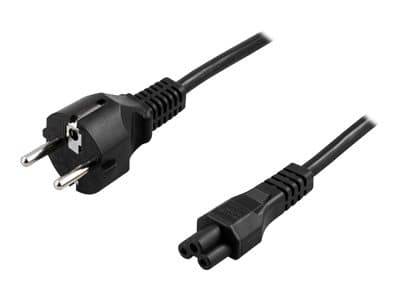 DELTACO DEL-109C - Strømkabel - power CEE 7/7 (hann) rett til IEC 60320 C5 rett - AC 250 V - 2.5 A - 1 m - svart