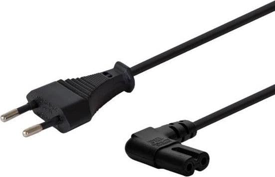 SAVIO CL-144 - Strømkabel - 2-pols (hann) til power IEC 60320 C7 vinklet - 250 V - 2.5 A - 3 m - svart