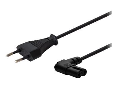 SAVIO CL-144 - Strømkabel - 2-pols (hann) til power IEC 60320 C7 vinklet - 250 V - 2.5 A - 3 m - svart