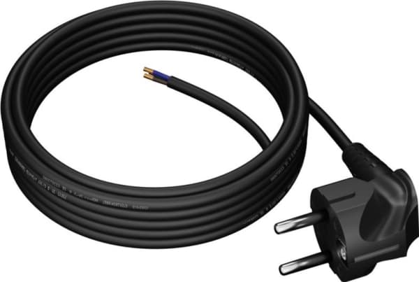 Plastrol Connection cable with angled UniSCHUKO plug; 3x0.75; OMY zo; 5m; BLACK