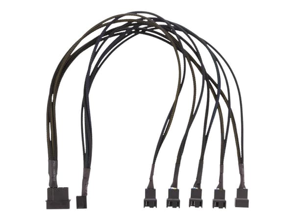 DELTACO - Strømsplitter - 4-pins PWM (hunn) til 4-pins PWM (hann) - 45 cm