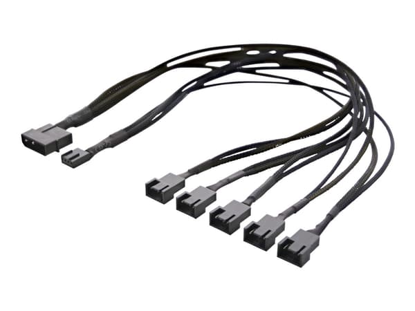 DELTACO - Strømsplitter - 4-pins PWM (hunn) til 4-pins PWM (hann) - 45 cm
