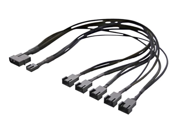 DELTACO - Strømsplitter - 4-pins PWM (hunn) til 4-pins PWM (hann) - 45 cm