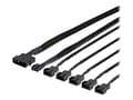 Miniatyrbilde 1 av 5: DELTACO - Strømsplitter - 4-pins PWM (hunn) til 4-pins PWM (hann) - 45 cm