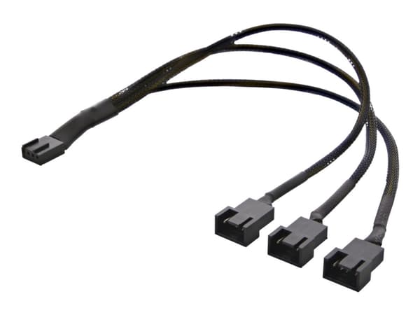 Deltaco SSI-67, Kaapelin jakaja, Musta, Uros/naaras, 4-pin to 4-pin, 20 g, Muovipussi
