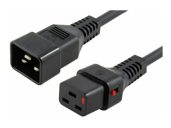MicroConnect - Strømkabel - IEC 60320 C20 til IEC 60320 C19 låsende - AC 250 V - 16 A - 2 m - lajiteltu
