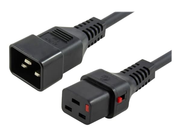 MicroConnect - Strømkabel - IEC 60320 C20 til IEC 60320 C19 låsende - AC 250 V - 16 A - 2 m - lajiteltu