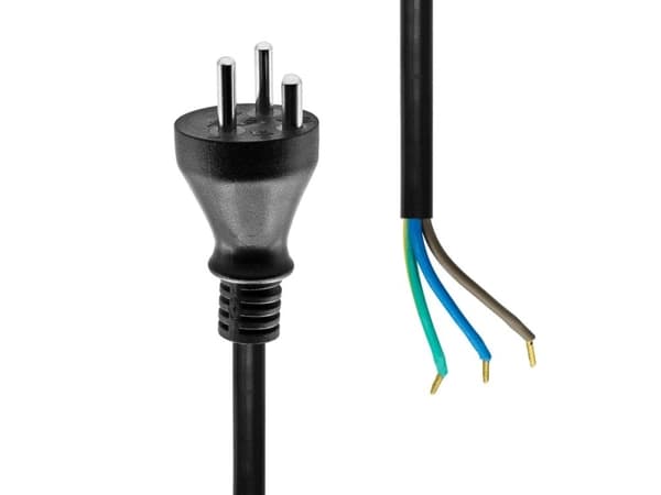 ProXtend - Strömkabel - Typ K (hane) till oisolerad ledare - 250 V - 16 A - 2 m - monteringssladd - svart - Grönland, Danmark