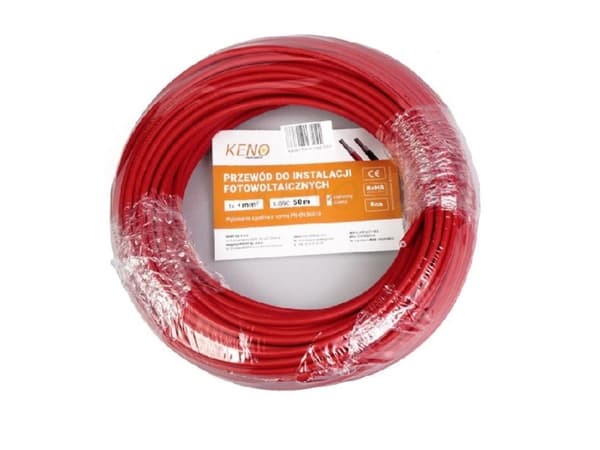 Keno Energy solcellekabel 4 mm² rød, 50m