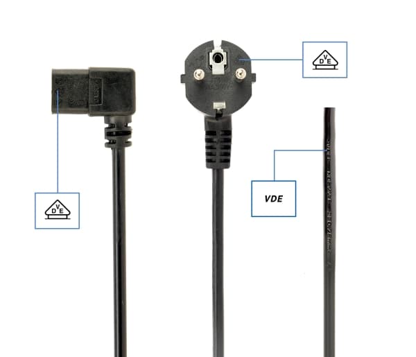 Gembird PC-186A-VDE1B-1.5M, 1,5 m, Strömkontakt typ F, IEC C13, 10 A