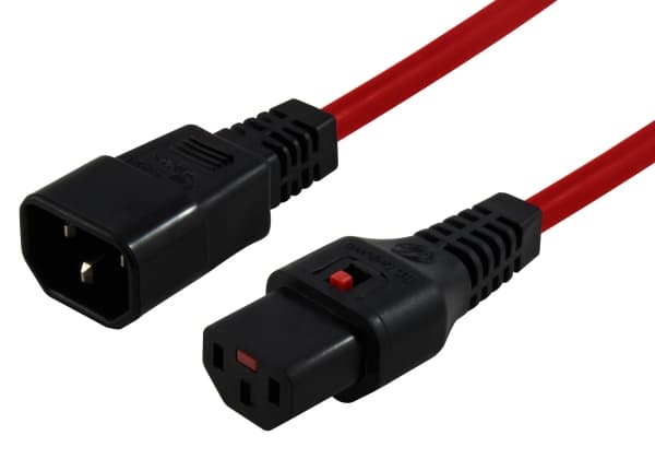 IEC LOCK PC1385, 1 m, C13 coupler, C14 coupler