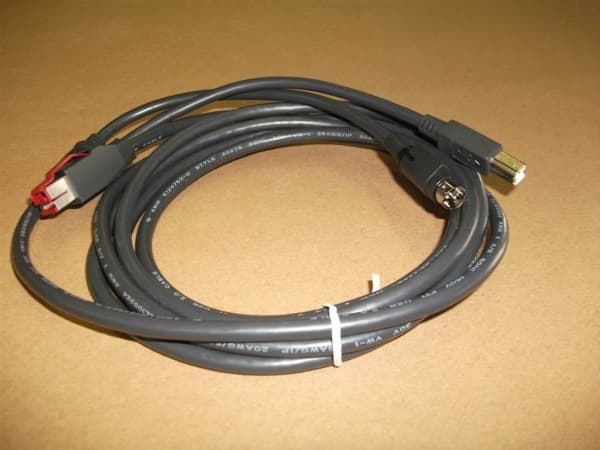 Epson - USB-kabel med egen strömförsörjning - USB PlusPower (24 V) (hane) till USB typ B, Ström mini-DiN (hane) - 3 m - svart