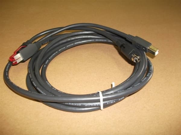 Epson - USB-kabel med egen strömförsörjning - USB PlusPower (24 V) (hane) till USB typ B, Ström mini-DiN (hane) - 3 m - svart