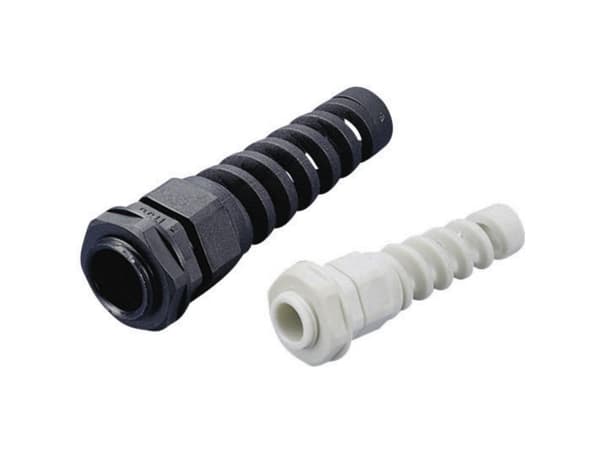 TRU COMPONENTS 1592996 Kabelforskruning med bøjningsbeskyttelsesspiral M25 Polyamid Sort (RAL 9005) 1 stk