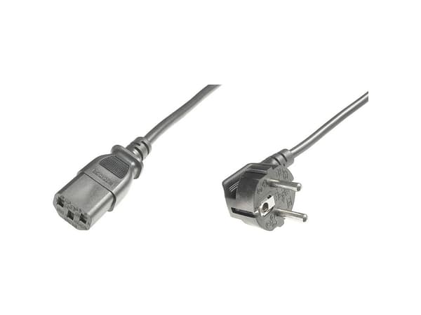 ASSMANN - Strømkabel - power IEC 60320 C13 til power CEE 7/7 (hann) - AC 250 V - 2.5 m - formstøpt - svart