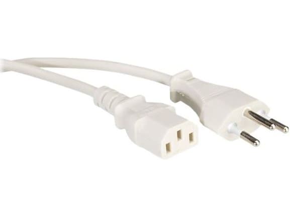 Värde Nätkabel T12 till C13, vit 1.8m, 1.8 mm